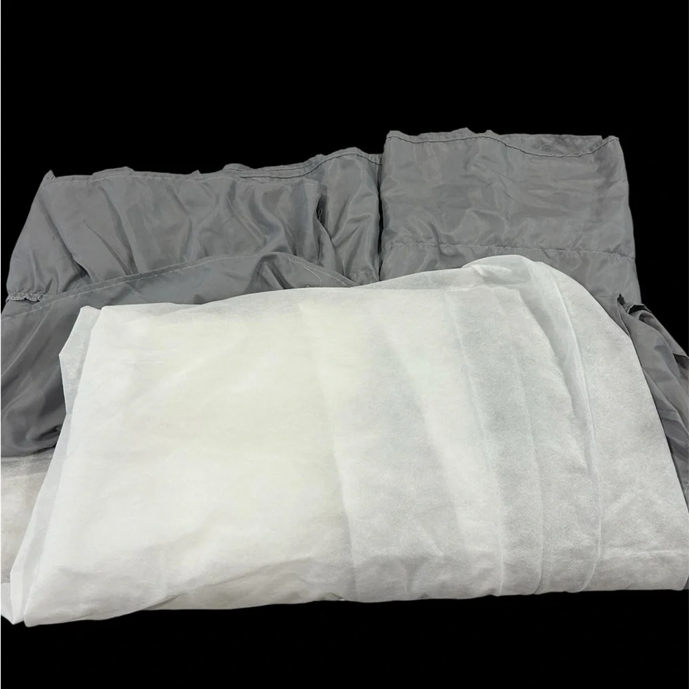 Gray bed skirt